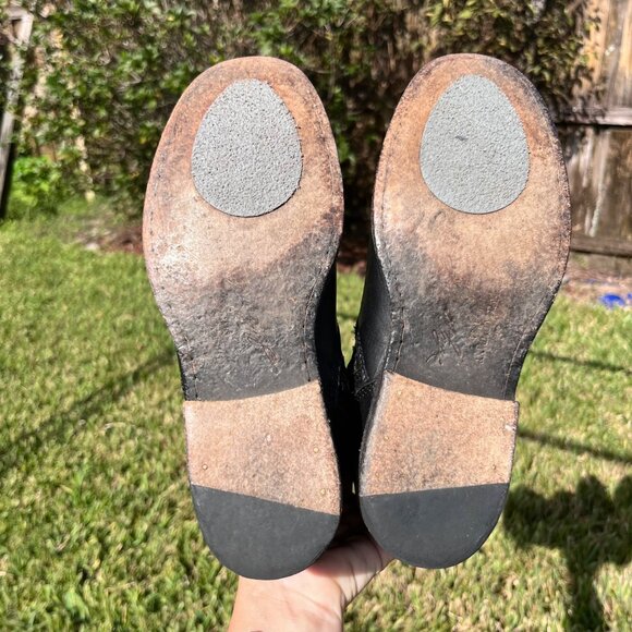 Frye Phillip Black Leather Knee High Buckle Riding Boots Size 6.5 B - Picture 5 of 8